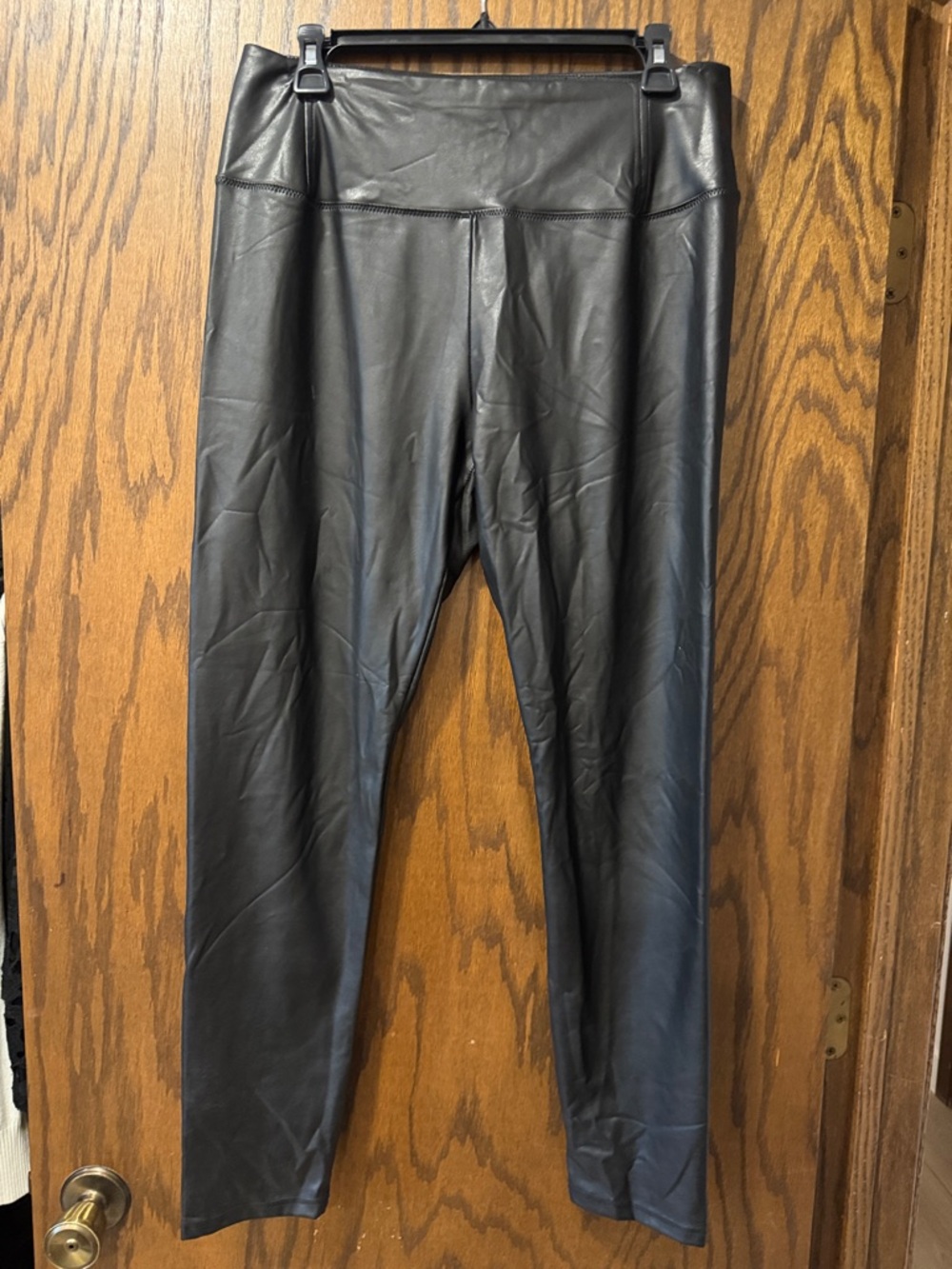 7 For All Mankind Black Faux Leather Leggings